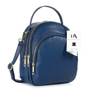 Rucsac dama din piele naturala DiAmanti Amato Albastru